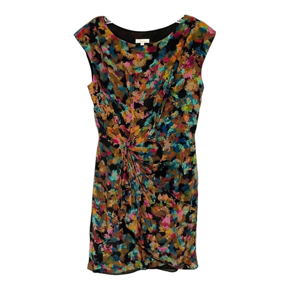 Shoshanna Size 0 Sleeveless Faux Wrap Abstract Printed Silk Dress - Picture 2 of 5